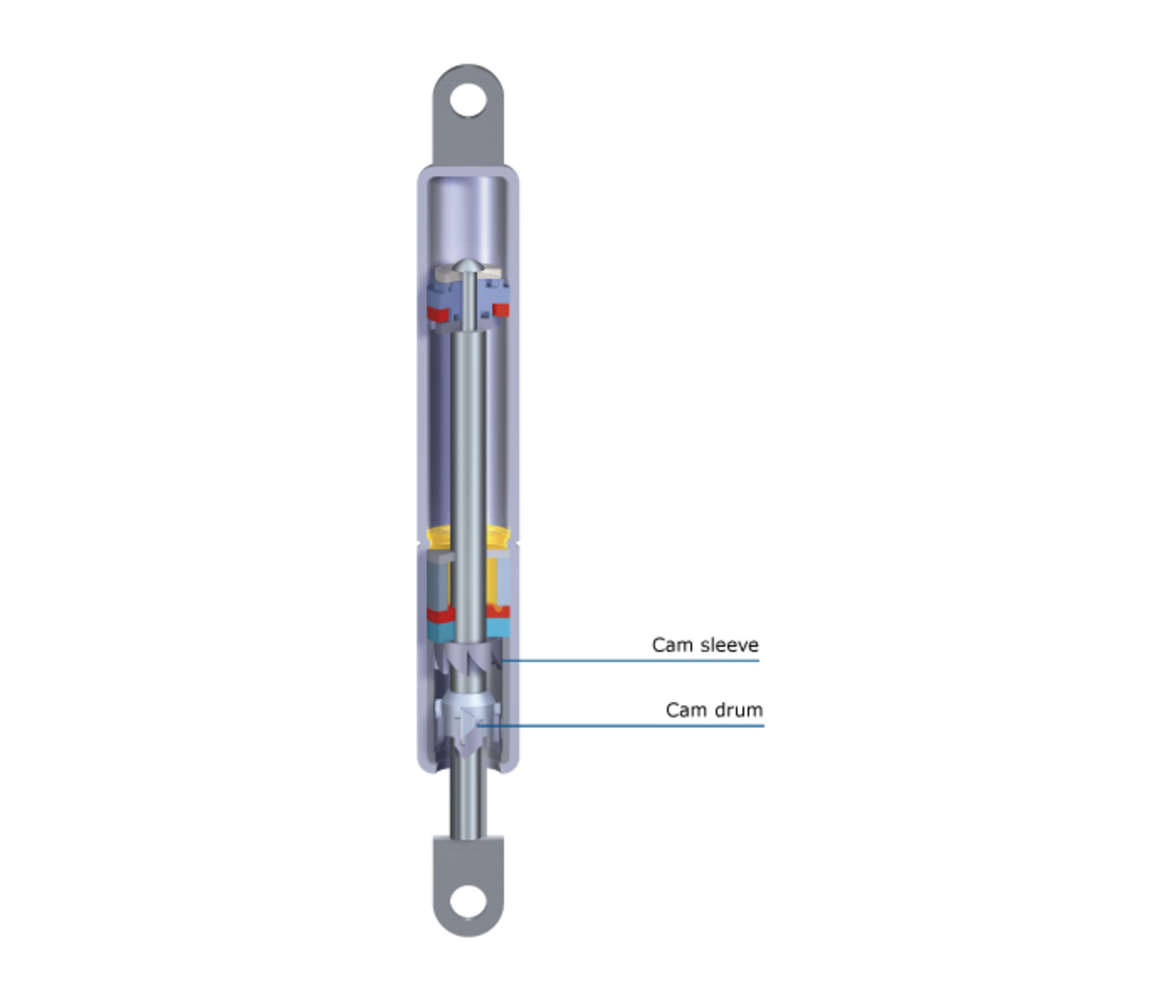 Vérin à gaz avec blocage de position STABILUS pour assise DAHLIA 30°  FORCE:350N