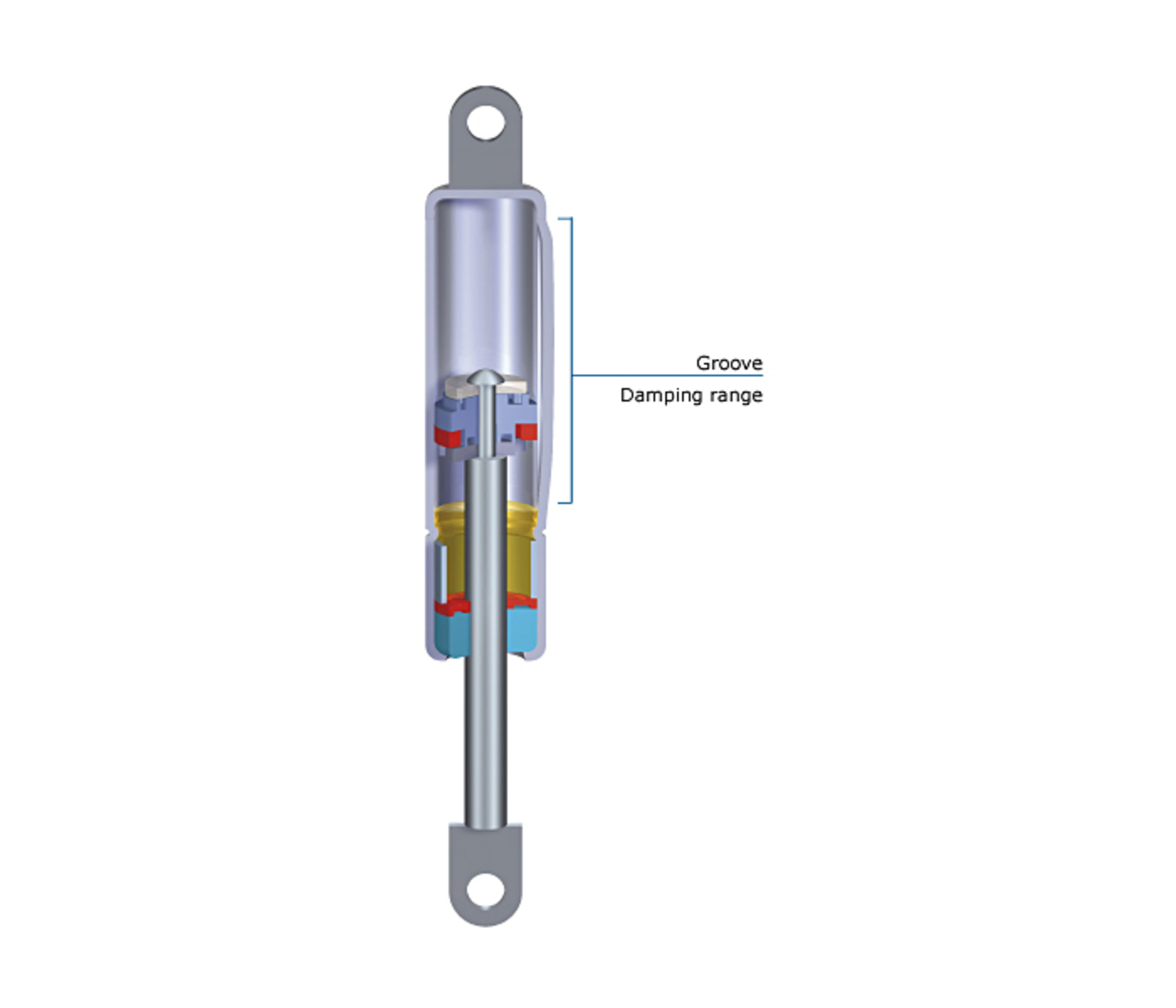 Stabilus Lift-o-Mat 1685EX, 26.3 in. 150 lbs. gas charged lift support